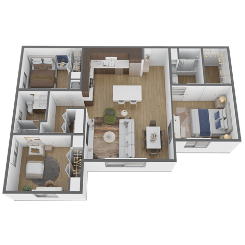3 bed 2 bath floor plan A at The Max on Jefferson Apartments, Murrieta, CA, 92562